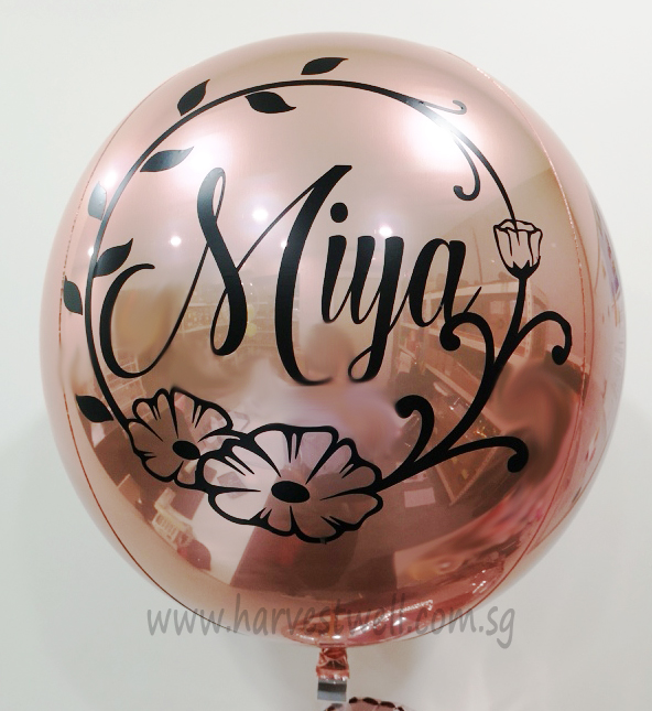Customize Floral Name ORBZ Balloon Singapore